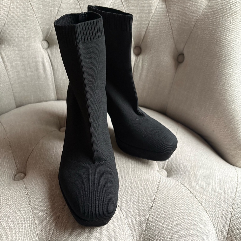 MIA Black Heeled Sock Boots